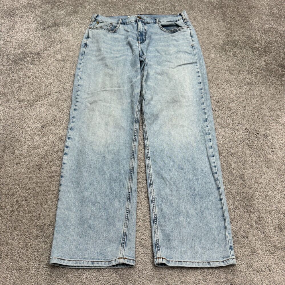 Anthropologie Pilcro Wide Leg Denim Jeans Womens 29 Light Blue Wash Stretch